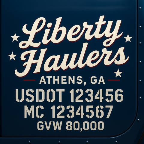 Custom Truck Door Lettering Decal Sticker Signs for US DOT Compliance | Custom USDOT Signs For Compliance | Add Your DOT, MC, GVW, CA, KYU, VIN Or Any Regulation Numbers You Need (Set of 2)