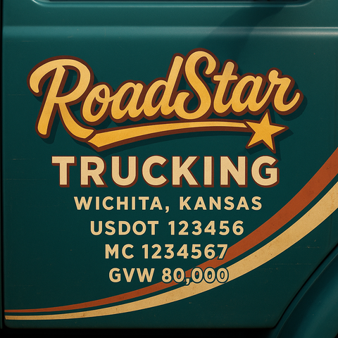 Custom Truck Door Lettering Decal Sticker Signs for US DOT Compliance | Custom USDOT Signs For Compliance | Add Your DOT, MC, GVW, CA, KYU, VIN Or Any Regulation Numbers You Need (Set of 2)