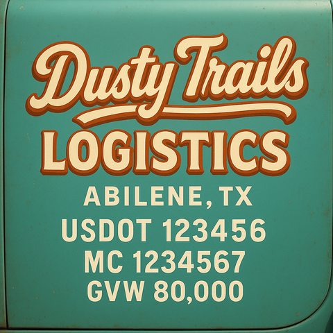 Custom Truck Door Lettering Decal Sticker Signs for US DOT Compliance | Custom USDOT Signs For Compliance | Add Your DOT, MC, GVW, CA, KYU, VIN Or Any Regulation Numbers You Need (Set of 2)