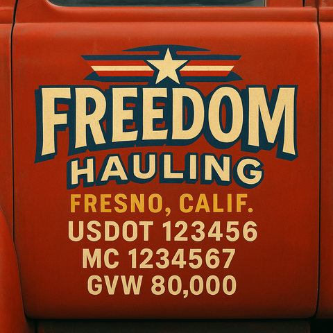Custom Truck Door Lettering Decal Sticker Signs for US DOT Compliance | Custom USDOT Signs For Compliance | Add Your DOT, MC, GVW, CA, KYU, VIN Or Any Regulation Numbers You Need (Set of 2)