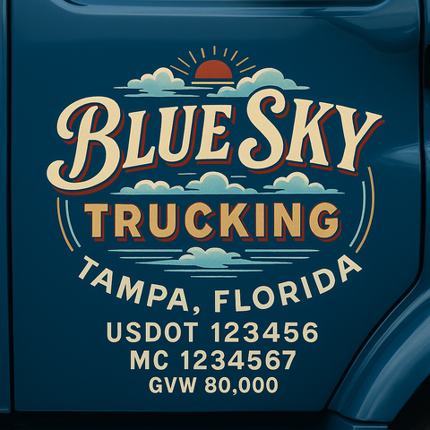Custom Truck Door Lettering Decal Sticker Signs for US DOT Compliance | Custom USDOT Signs For Compliance | Add Your DOT, MC, GVW, CA, KYU, VIN Or Any Regulation Numbers You Need (Set of 2)
