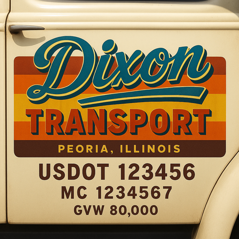 Custom Truck Door Lettering Decal Sticker Signs for US DOT Compliance | Custom USDOT Signs For Compliance | Add Your DOT, MC, GVW, CA, KYU, VIN Or Any Regulation Numbers You Need (Set of 2)