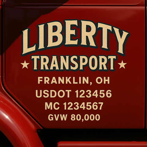 Custom Truck Door Lettering Decal Sticker Signs for US DOT Compliance | Custom USDOT Signs For Compliance | Add Your DOT, MC, GVW, CA, KYU, VIN Or Any Regulation Numbers You Need (Set of 2)