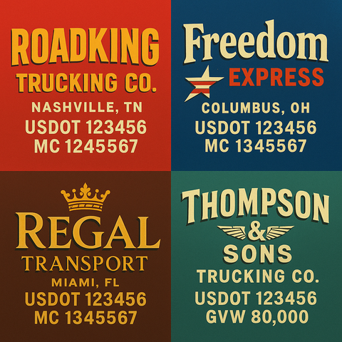 Custom Truck Door Lettering Decal Sticker Signs for US DOT Compliance | Custom USDOT Signs For Compliance | Add Your DOT, MC, GVW, CA, KYU, VIN Or Any Regulation Numbers You Need (Set of 2)