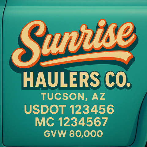 Custom Truck Door Lettering Decal Sticker Signs for US DOT Compliance | Custom USDOT Signs For Compliance | Add Your DOT, MC, GVW, CA, KYU, VIN Or Any Regulation Numbers You Need (Set of 2)