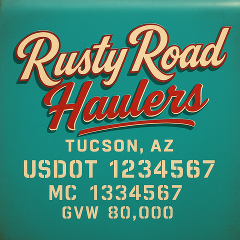 Custom Truck Door Lettering Decal Sticker Signs for US DOT Compliance | Custom USDOT Signs For Compliance | Add Your DOT, MC, GVW, CA, KYU, VIN Or Any Regulation Numbers You Need (Set of 2)