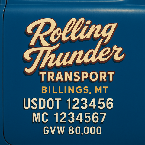 Custom Truck Door Lettering Decal Sticker Signs for US DOT Compliance | Custom USDOT Signs For Compliance | Add Your DOT, MC, GVW, CA, KYU, VIN Or Any Regulation Numbers You Need (Set of 2)