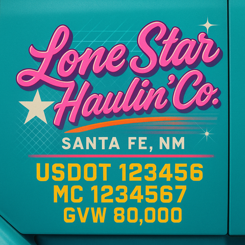 Custom Truck Door Lettering Decal Sticker Signs for US DOT Compliance | Custom USDOT Signs For Compliance | Add Your DOT, MC, GVW, CA, KYU, VIN Or Any Regulation Numbers You Need (Set of 2)