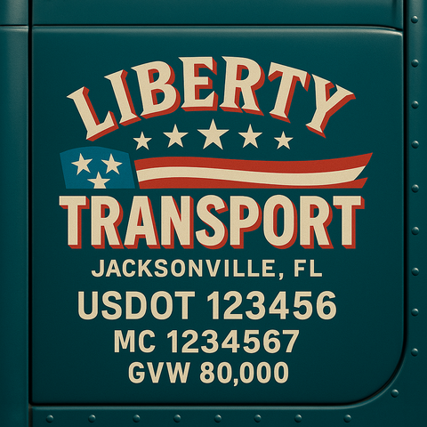 Custom Truck Door Lettering Decal Sticker Signs for US DOT Compliance | Custom USDOT Signs For Compliance | Add Your DOT, MC, GVW, CA, KYU, VIN Or Any Regulation Numbers You Need (Set of 2)