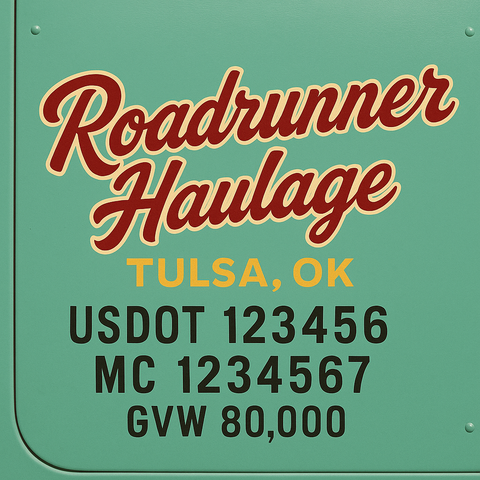 Custom Truck Door Lettering Decal Sticker Signs for US DOT Compliance | Custom USDOT Signs For Compliance | Add Your DOT, MC, GVW, CA, KYU, VIN Or Any Regulation Numbers You Need (Set of 2)