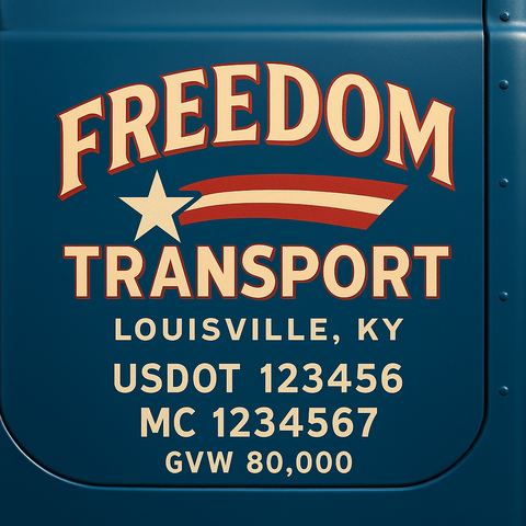 Custom Truck Door Lettering Decal Sticker Signs for US DOT Compliance | Custom USDOT Signs For Compliance | Add Your DOT, MC, GVW, CA, KYU, VIN Or Any Regulation Numbers You Need (Set of 2)