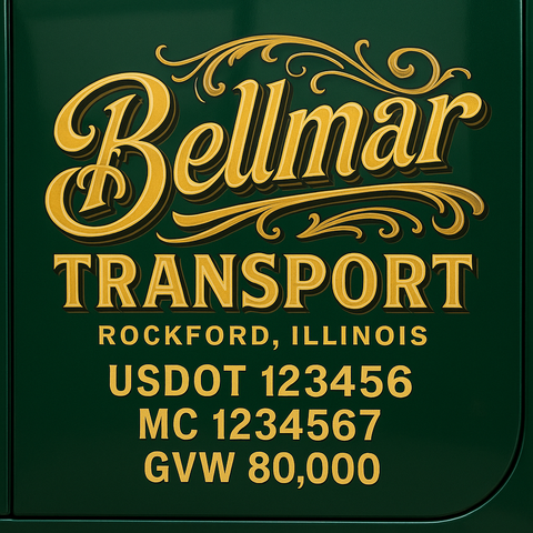 Custom Truck Door Lettering Decal Sticker Signs for US DOT Compliance | Custom USDOT Signs For Compliance | Add Your DOT, MC, GVW, CA, KYU, VIN Or Any Regulation Numbers You Need (Set of 2)