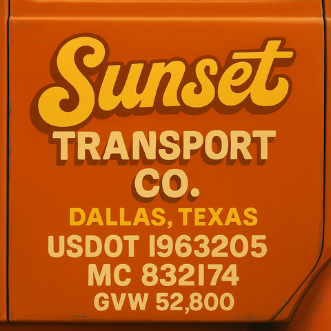 Custom Truck Door Lettering Decal Sticker Signs for US DOT Compliance | Custom USDOT Signs For Compliance | Add Your DOT, MC, GVW, CA, KYU, VIN Or Any Regulation Numbers You Need (Set of 2)