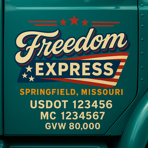 Custom Truck Door Lettering Decal Sticker Signs for US DOT Compliance | Custom USDOT Signs For Compliance | Add Your DOT, MC, GVW, CA, KYU, VIN Or Any Regulation Numbers You Need (Set of 2)