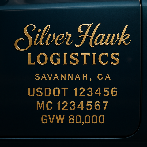 Custom Truck Door Lettering Decal Sticker Signs for US DOT Compliance | Custom USDOT Signs For Compliance | Add Your DOT, MC, GVW, CA, KYU, VIN Or Any Regulation Numbers You Need (Set of 2)