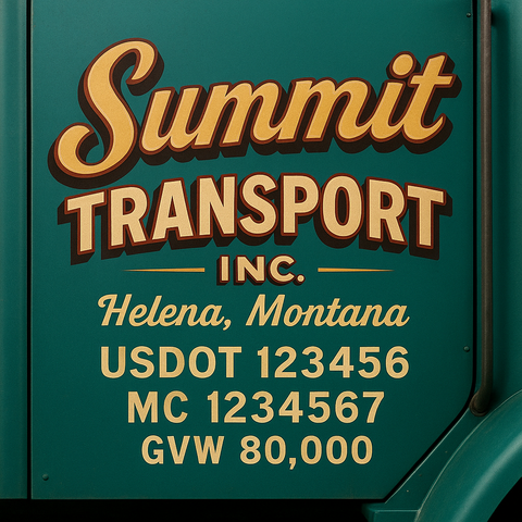 Custom Truck Door Lettering Decal Sticker Signs for US DOT Compliance | Custom USDOT Signs For Compliance | Add Your DOT, MC, GVW, CA, KYU, VIN Or Any Regulation Numbers You Need (Set of 2)