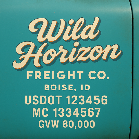 Custom Truck Door Lettering Decal Sticker Signs for US DOT Compliance | Custom USDOT Signs For Compliance | Add Your DOT, MC, GVW, CA, KYU, VIN Or Any Regulation Numbers You Need (Set of 2)