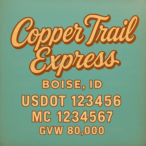 Custom Truck Door Lettering Decal Sticker Signs for US DOT Compliance | Custom USDOT Signs For Compliance | Add Your DOT, MC, GVW, CA, KYU, VIN Or Any Regulation Numbers You Need (Set of 2)