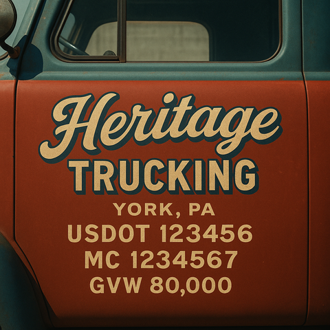 Custom Truck Door Lettering Decal Sticker Signs for US DOT Compliance | Custom USDOT Signs For Compliance | Add Your DOT, MC, GVW, CA, KYU, VIN Or Any Regulation Numbers You Need (Set of 2)