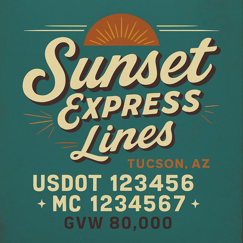 Custom Truck Door Lettering Decal Sticker Signs for US DOT Compliance | Custom USDOT Signs For Compliance | Add Your DOT, MC, GVW, CA, KYU, VIN Or Any Regulation Numbers You Need (Set of 2)