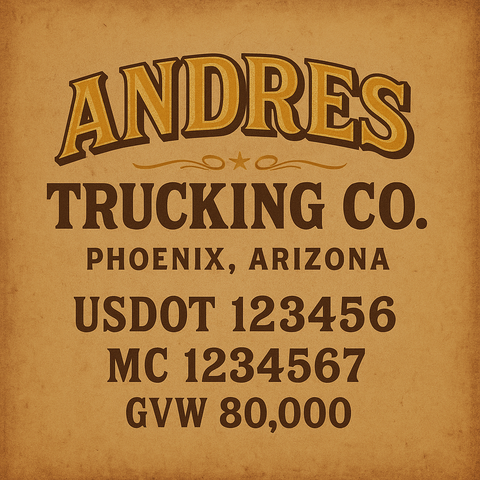 Custom Truck Door Lettering Decal Sticker Signs for US DOT Compliance | Custom USDOT Signs For Compliance | Add Your DOT, MC, GVW, CA, KYU, VIN Or Any Regulation Numbers You Need (Set of 2)