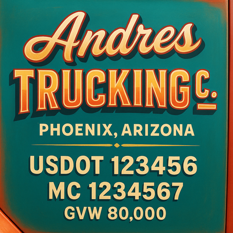 Custom Truck Door Lettering Decal Sticker Signs for US DOT Compliance | Custom USDOT Signs For Compliance | Add Your DOT, MC, GVW, CA, KYU, VIN Or Any Regulation Numbers You Need (Set of 2)