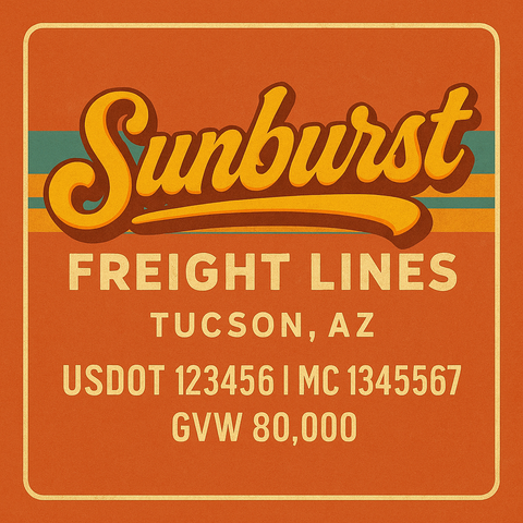 Custom Truck Door Lettering Decal Sticker Signs for US DOT Compliance | Custom USDOT Signs For Compliance | Add Your DOT, MC, GVW, CA, KYU, VIN Or Any Regulation Numbers You Need (Set of 2)