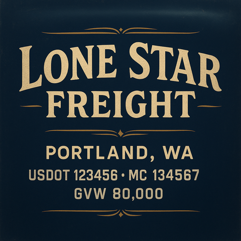 Custom Truck Door Lettering Decal Sticker Signs for US DOT Compliance | Custom USDOT Signs For Compliance | Add Your DOT, MC, GVW, CA, KYU, VIN Or Any Regulation Numbers You Need (Set of 2)