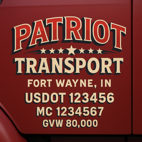 Custom Truck Door Lettering Decal Sticker Signs for US DOT Compliance | Custom USDOT Signs For Compliance | Add Your DOT, MC, GVW, CA, KYU, VIN Or Any Regulation Numbers You Need (Set of 2)