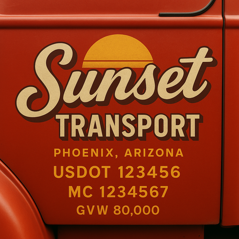 Custom Truck Door Lettering Decal Sticker Signs for US DOT Compliance | Custom USDOT Signs For Compliance | Add Your DOT, MC, GVW, CA, KYU, VIN Or Any Regulation Numbers You Need (Set of 2)