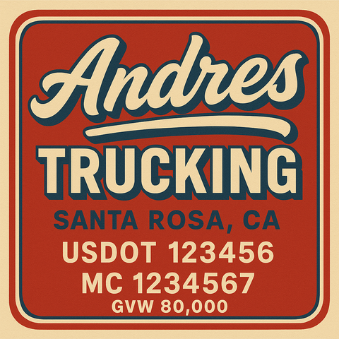 Custom Truck Door Lettering Decal Sticker Signs for US DOT Compliance | Custom USDOT Signs For Compliance | Add Your DOT, MC, GVW, CA, KYU, VIN Or Any Regulation Numbers You Need (Set of 2)