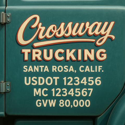 Custom Truck Door Lettering Decal Sticker Signs for US DOT Compliance | Custom USDOT Signs For Compliance | Add Your DOT, MC, GVW, CA, KYU, VIN Or Any Regulation Numbers You Need (Set of 2)