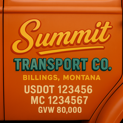 Custom Truck Door Lettering Decal Sticker Signs for US DOT Compliance | Custom USDOT Signs For Compliance | Add Your DOT, MC, GVW, CA, KYU, VIN Or Any Regulation Numbers You Need (Set of 2)