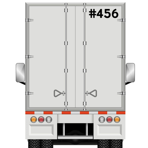 trailer box number sticker decal