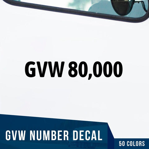 gvw number decal sticker