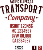 Company Name Truck Door Decal