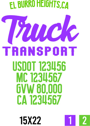 Company Name Truck Door Decal