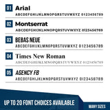 Curved Company Name 1 Line + 2 Location or Regulation Number Decal, (Set of 2)