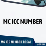 mc icc number decal