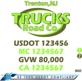  Truck Door Decal with USDOT & MC