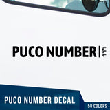 PUCO Number Decal, (Set of 2)