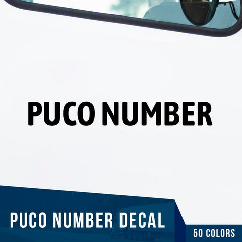 puco number decal