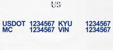 usdot mc kyu vin number decal