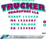  Truck Door Decal with USDOT & MC