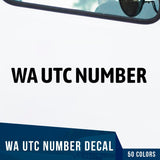 wa utc number decal