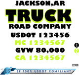  Truck Door Decal with USDOT & MC