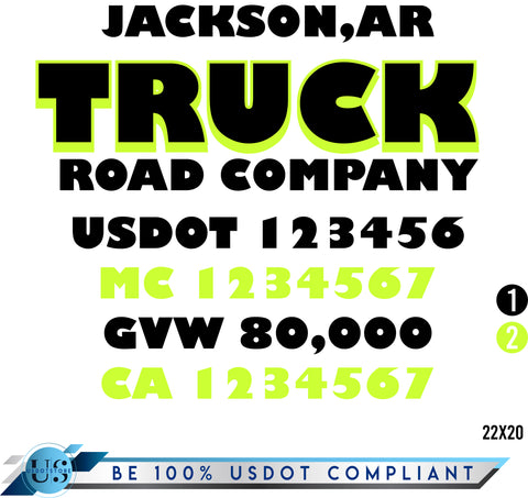  Truck Door Decal with USDOT & MC