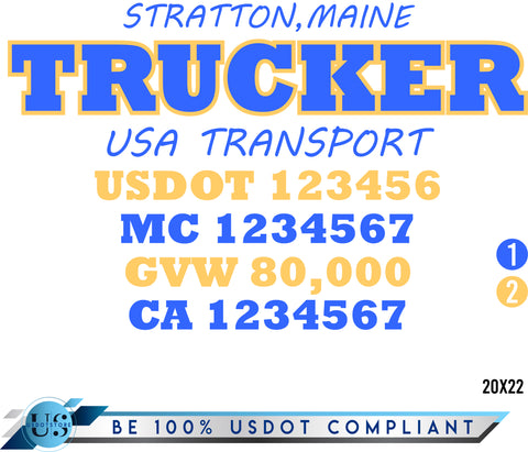  Truck Door Decal with USDOT & MC