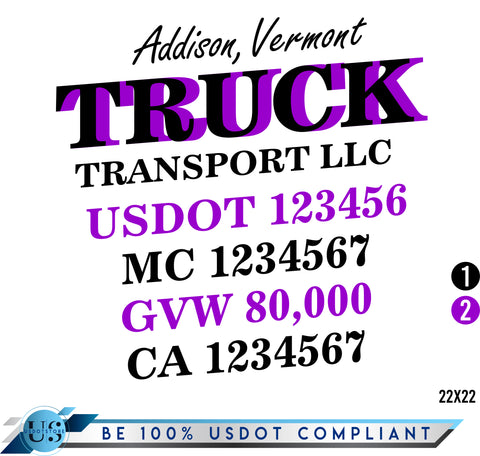  Truck Door Decal with USDOT & MC