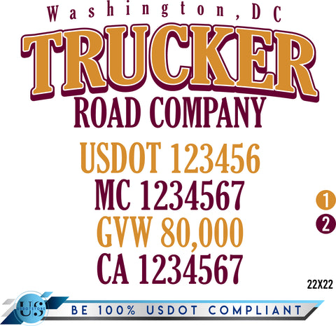  Truck Door Decal with USDOT & MC